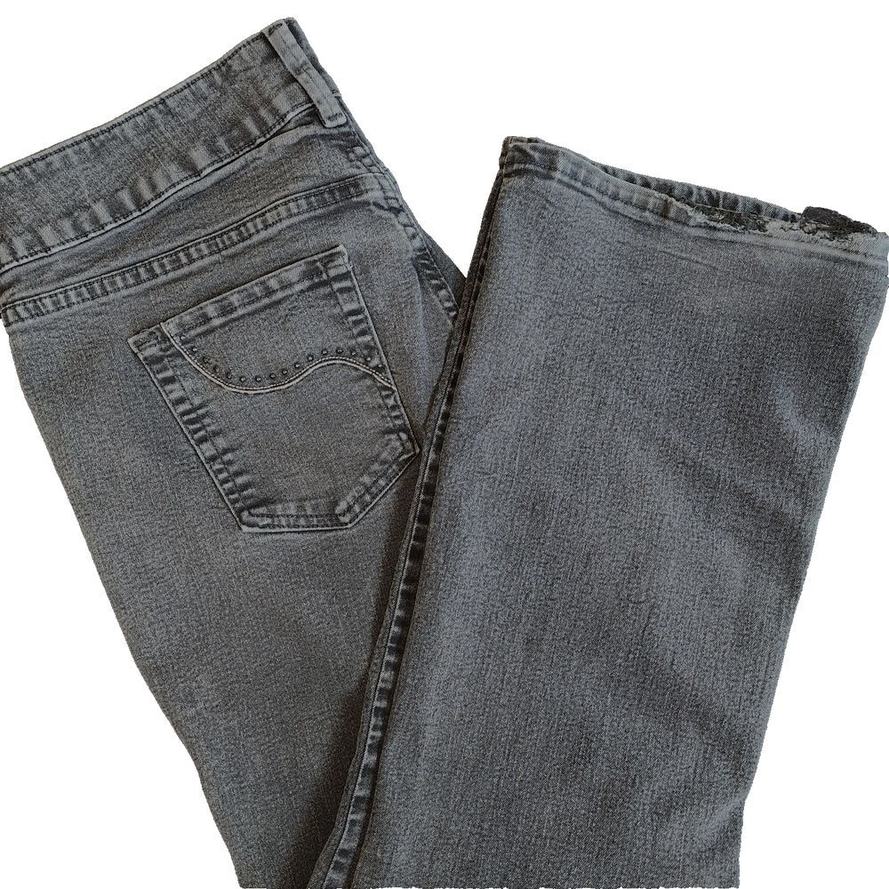 Riders by Lee Jeans Womens Size 16P Boot Cut Mid Rise Black Washed Denim Stretch